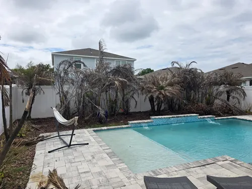 Right side of the Daytona Beach yard before the new plant installation